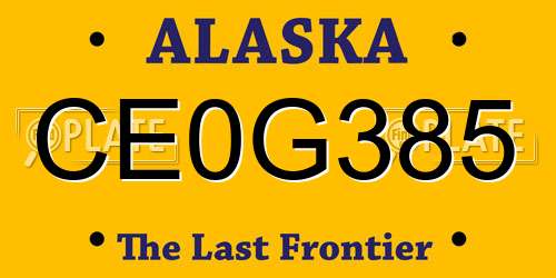 CE0G385 Alaska License Plate