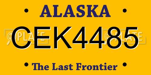CEK4485 Alaska License Plate