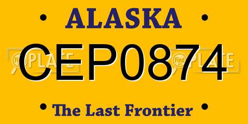 CEP0874 Alaska License Plate