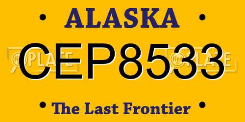 CEP8533 Alaska License Plate