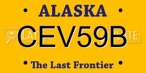 CEV59B Alaska License Plate