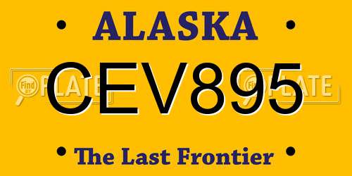 CEV895 Alaska License Plate
