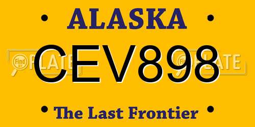 CEV898 Alaska License Plate