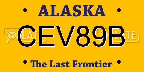 CEV89B Alaska License Plate