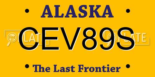 CEV89S Alaska License Plate