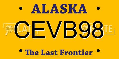 CEVB98 Alaska License Plate