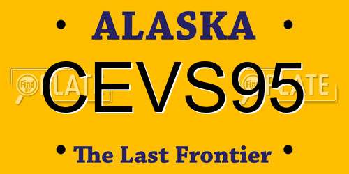 CEVS95 Alaska License Plate