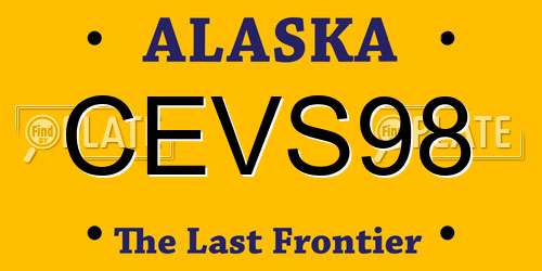 CEVS98 Alaska License Plate