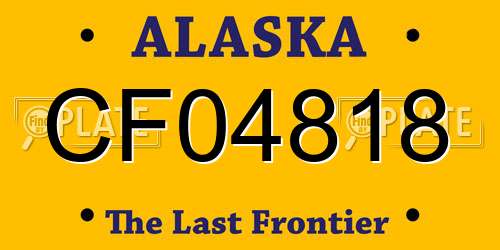 CF04818 Alaska License Plate