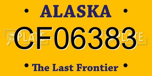CF06383 Alaska License Plate
