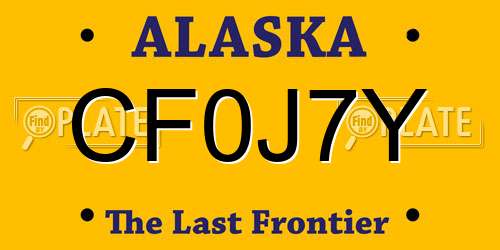 CF0J7Y Alaska License Plate