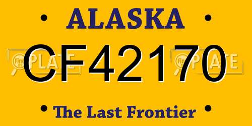 CF42170 Alaska License Plate
