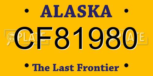 CF81980 Alaska License Plate
