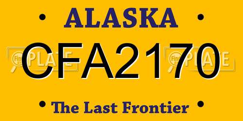 CFA2170 Alaska License Plate