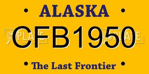 CFB1950 Alaska License Plate