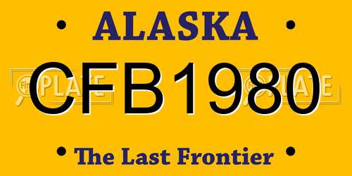 CFB1980 Alaska License Plate