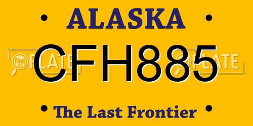 CFH885 Alaska License Plate