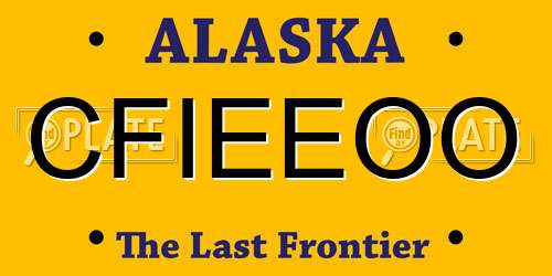 CFIEEOO Alaska License Plate
