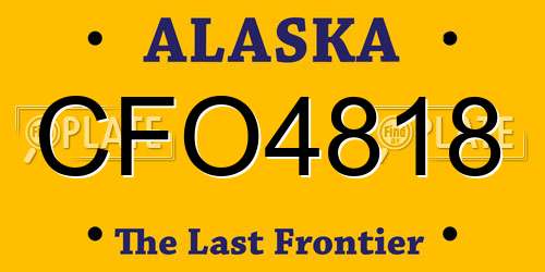 CFO4818 Alaska License Plate