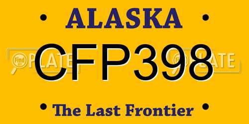 CFP398 Alaska License Plate