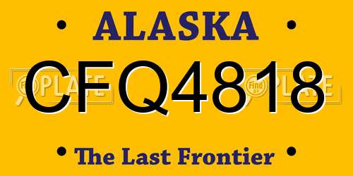 CFQ4818 Alaska License Plate