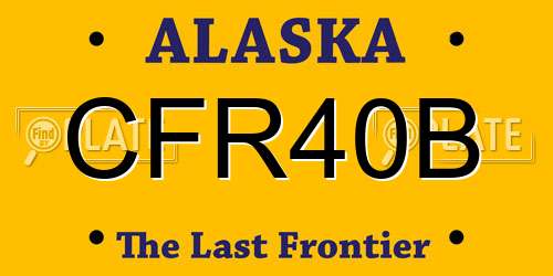 CFR40B Alaska License Plate