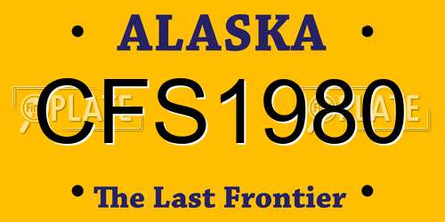 CFS1980 Alaska License Plate