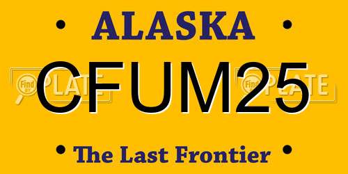CFUM25 Alaska License Plate