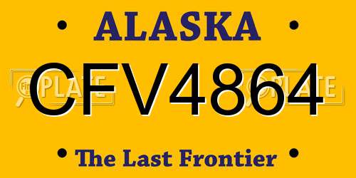 CFV4864 Alaska License Plate