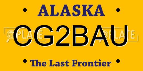 CG2BAU Alaska License Plate