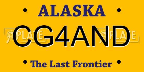 CG4AND Alaska License Plate