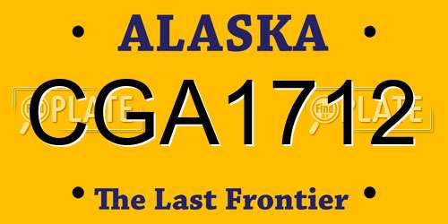 CGA1712 Alaska License Plate