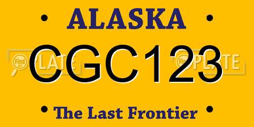 CGC123 Alaska License Plate