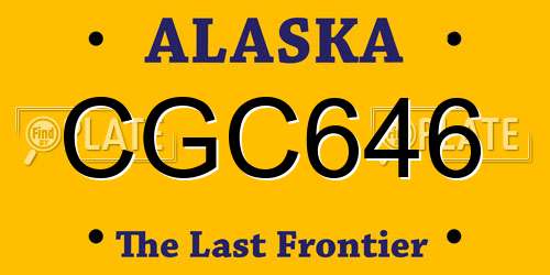 CGC646 Alaska License Plate