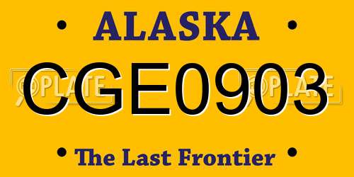 CGE0903 Alaska License Plate