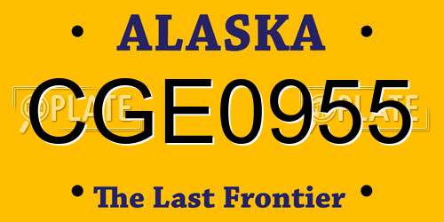 CGE0955 Alaska License Plate