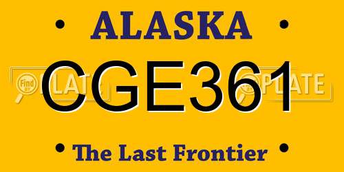 CGE361 Alaska License Plate