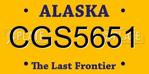 CGS5651 Alaska License Plate