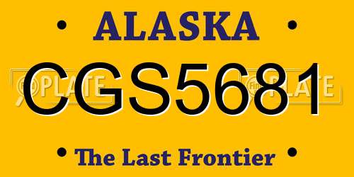 CGS5681 Alaska License Plate