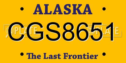 CGS8651 Alaska License Plate