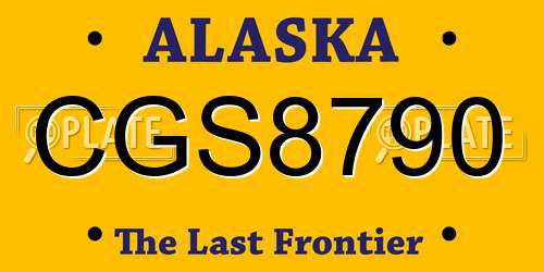CGS8790 Alaska License Plate