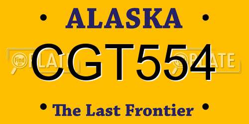 CGT554 Alaska License Plate