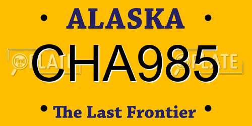 CHA985 Alaska License Plate