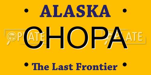 CHOPA Alaska License Plate