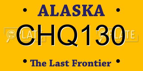 CHQ130 Alaska License Plate