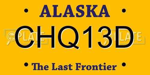 CHQ13D Alaska License Plate