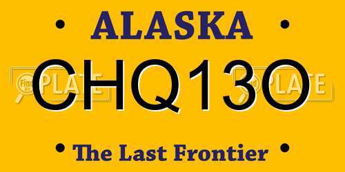 CHQ13O Alaska License Plate