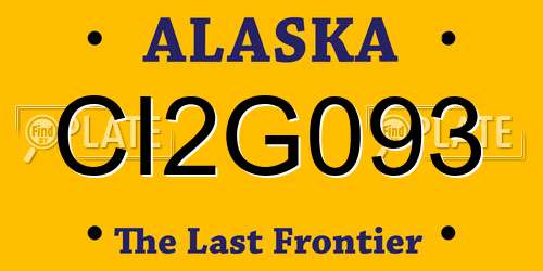 CI2G093 Alaska License Plate