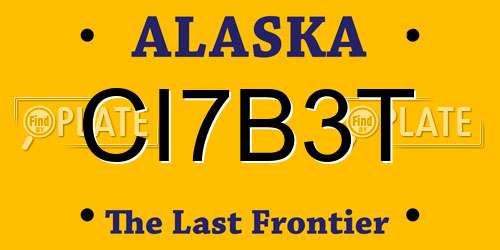 CI7B3T Alaska License Plate