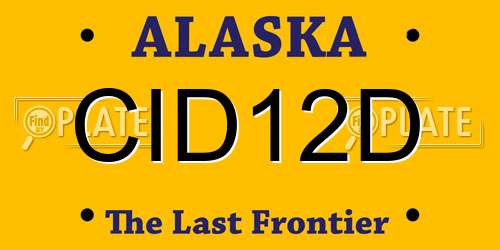 CID12D Alaska License Plate